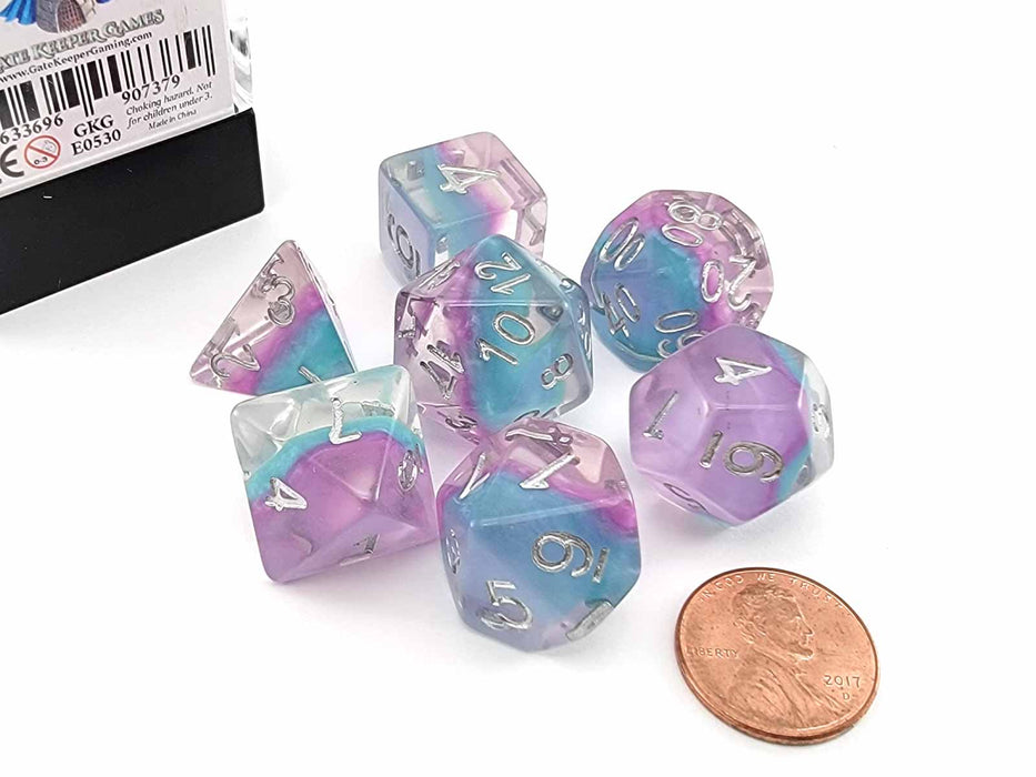 Eclipse Dice 7 Piece Polyhedral DnD Dice Set - Cyanethyst