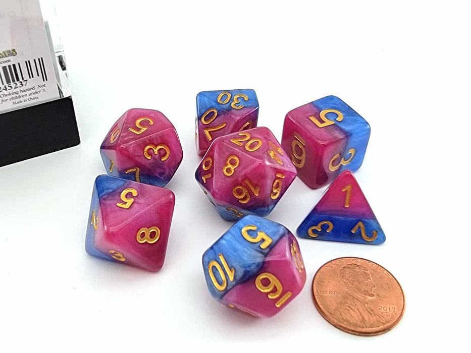 Halfsies Dice 7 Piece Polyhedral DnD Dice Set - The Court Jester