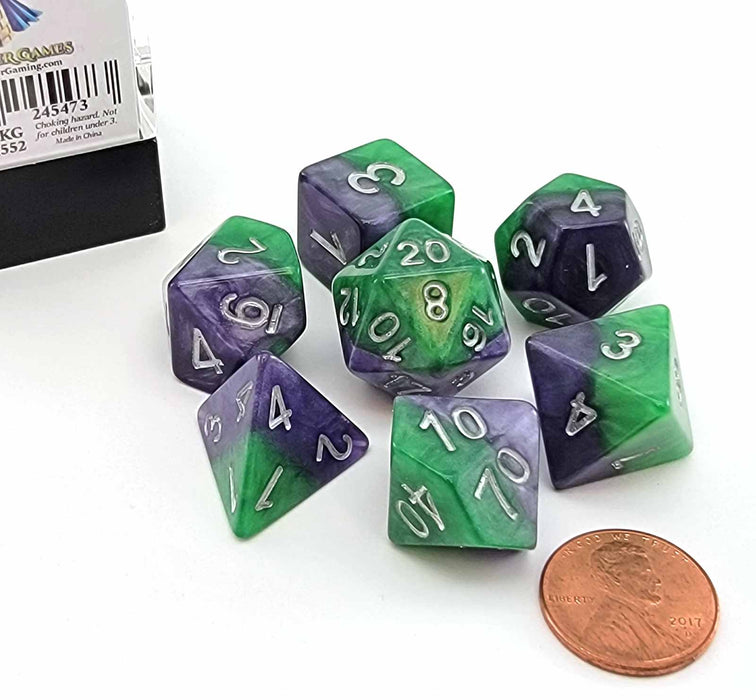Halfsies Dice 7 Piece Polyhedral DnD Dice Set - Joker