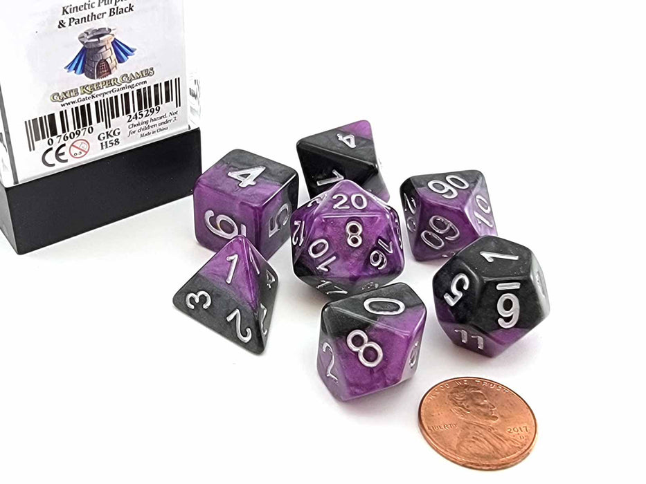 Halfsies Dice 7 Piece Polyhedral DnD Dice Set - Panther