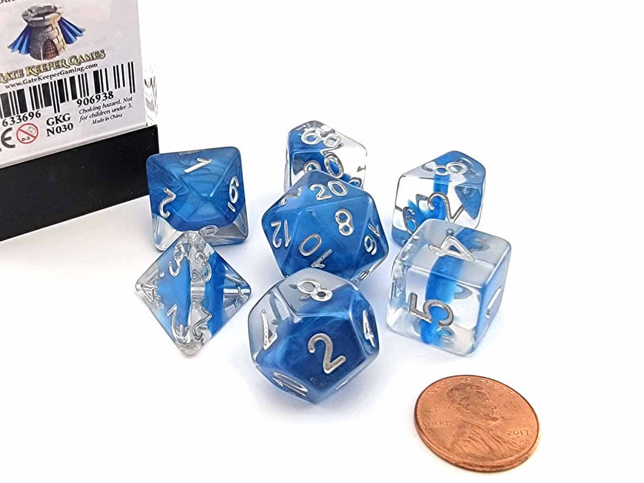 Neutron Dice 7 Piece Polyhedral DnD Dice Set - Power Teal