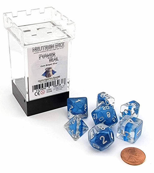 Neutron Dice 7 Piece Polyhedral DnD Dice Set - Power Teal