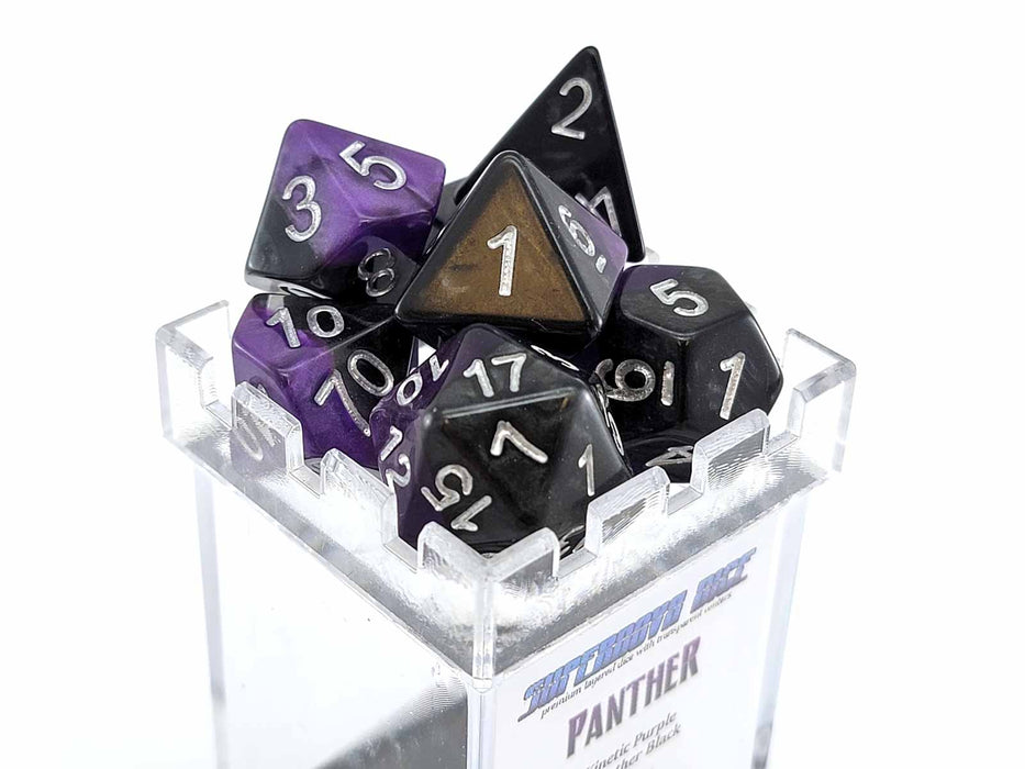 Supernova Dice 7 Piece Polyhedral DnD Dice Set - Panther
