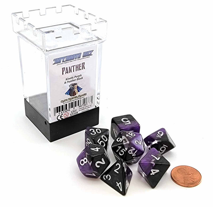Supernova Dice 7 Piece Polyhedral DnD Dice Set - Panther