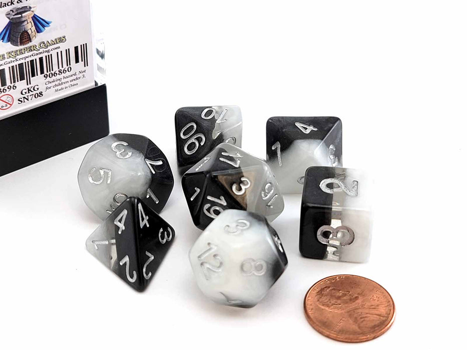 Supernova Dice 7 Piece Polyhedral DnD Dice Set - Yin Yang