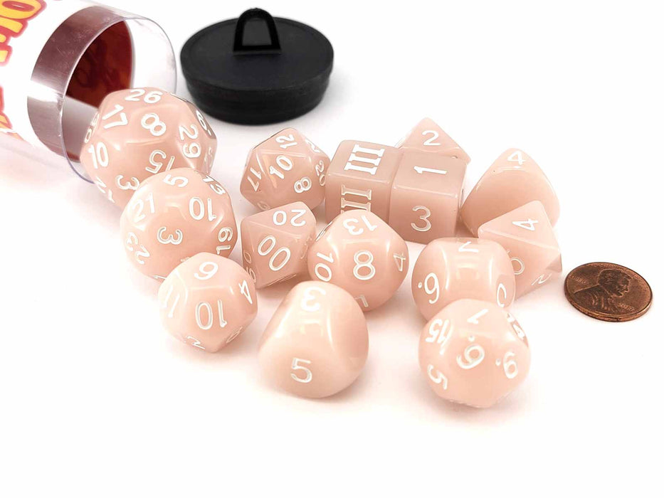 Dungeon Crawl Classics Dice, 14 Pieces - Lawful Wizard Glow
