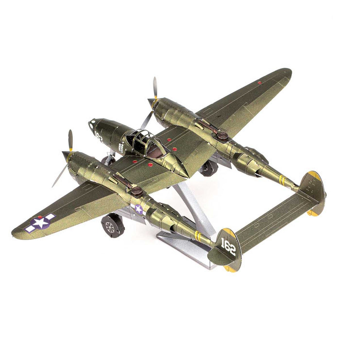 Fascinations ICONX P-38 Lightning Laser Cut 3D Metal Model Kit