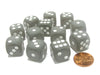 Frosted 16mm D6 Chessex Dice Block (12 Dice) - Smoke with White Pips