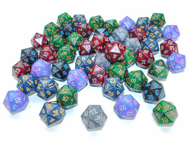 Bag of 50 Speckled Menagerie #3 - D20 Chessex Dice