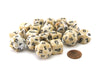Bag of 20 Marble Polyhedral Dice - Ivory with Black Numbers