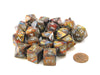 Bag of 20 Lustrous Polyhedral Dice - Gold with Silver Numbers
