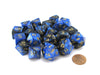 Bag of 20 Gemini Polyhedral Dice - Black-Blue with Gold Numbers