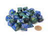 Bag of 20 Gemini Polyhedral Dice - Blue-Green with Gold Numbers
