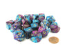 Bag of 20 Gemini Polyhedral Dice - Purple-Teal with Gold Numbers