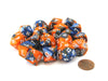 Bag of 20 Gemini Polyhedral Dice - Blue-Orange with White Numbers