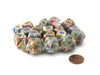 Bag of 20 Festive Polyhedral Dice - Vibrant with Brown Numbers