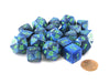 Bag of 20 Lustrous Polyhedral Dice - Dark Blue with Green Numbers