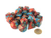 Bag of 20 Gemini Polyhedral Dice - Red-Teal with Gold Numbers