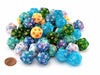 Bag of 50 d20s Dice Menagerie #10 - Marble, Festive, and Borealis Mix