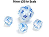 Luminary Borealis 9mm Mini 6 Sided D6 Dice, 6 Pieces - Icicle with Light Blue