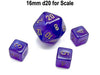 Luminary Borealis 9mm Mini 6 Sided D6 Dice, 6 Pieces - Royal Purple with Gold