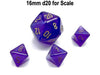 Luminary Borealis 9mm Mini 8 Sided D8 Dice, 6 Pieces - Royal Purple with Gold