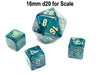 Scarab 9mm Mini 6 Sided D6 Dice, 6 Pieces - Jade with Gold Numbers