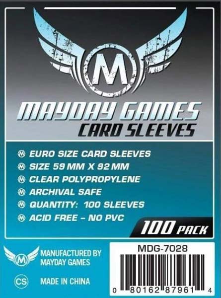 Mayday Games #7028 Euro Card Sleeves 59x92mm (100)