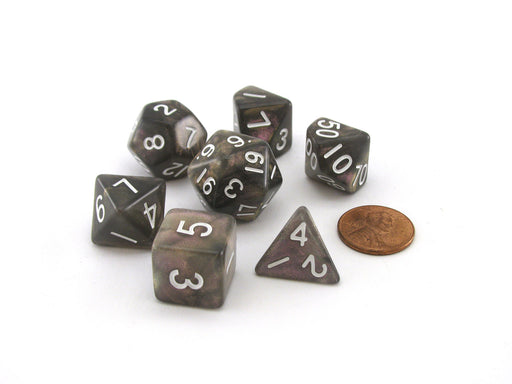 Acrylic Stardust 7-Die Polyhedral 16mm Dice Set - Supervolcano