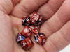Mini 7-Die Polyhedral Dice Set - Red and Blue with White Numbers