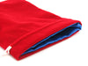Large 6in x 8in Velvet Dice Bag with Satin Lining - Red with Blue Lining