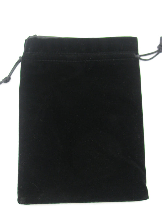 Large 6in x 8in Velvet Dice Bag with Satin Lining - Black with Black Lining