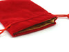 Standard 4in x 6in Velvet Dice Bag with Satin Lining - Red with Gold Lining