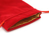 Standard 4in x 6in Velvet Dice Bag with Satin Lining - Red with Gold Lining
