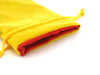 Standard 4in x 6in Velvet Dice Bag with Satin Lining - Yellow with Red Lining