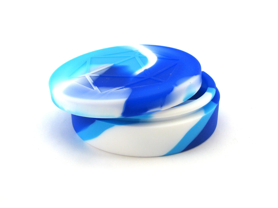 Round Silicone Dice Case - Blue, White, and Light Blue