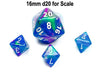Festive 9mm Mini 8 Sided D8 Dice, 6 Pieces - Waterlily with White Numbers