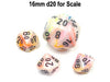 Festive 10mm Mini Tens D10 Dice, 6 Pieces - Circus with Black Numbers