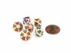 Festive 10mm Mini Tens D10 Dice, 6 Pieces - Circus with Black Numbers