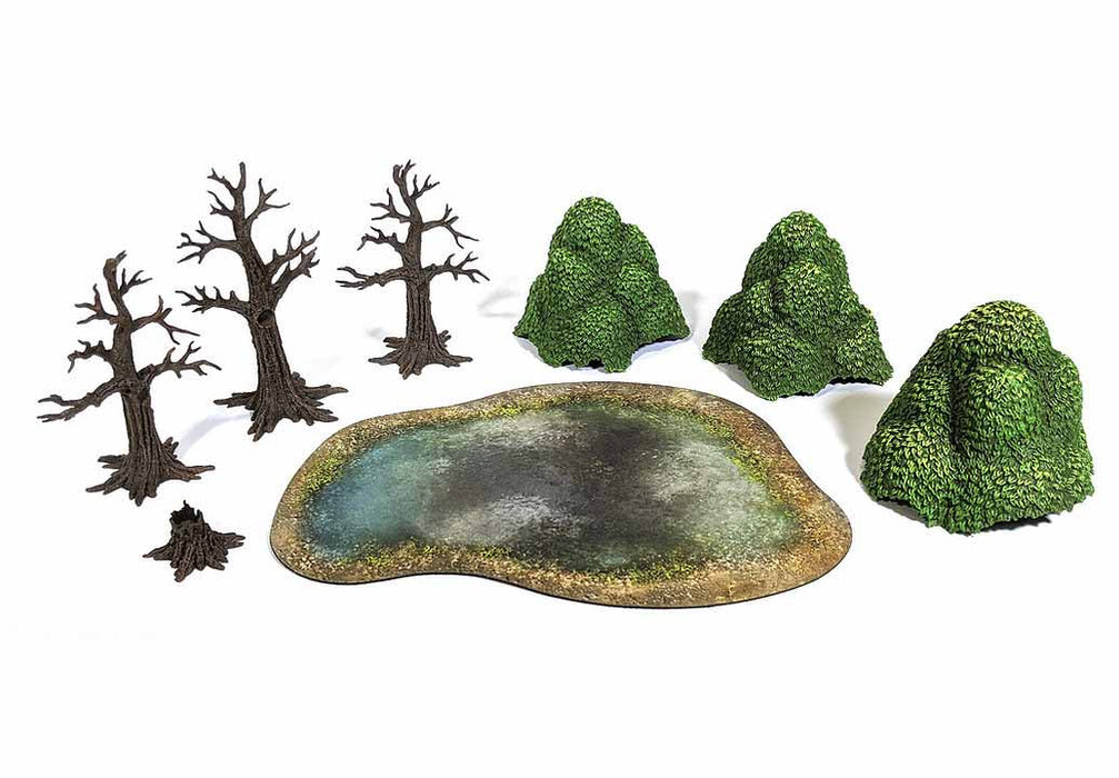 Monster Scenery, Pre-Painted Tabletop Scenery Set: Verdant Forest