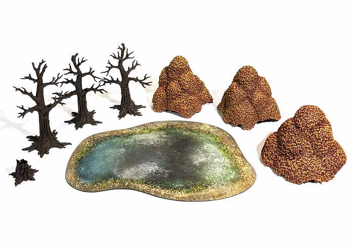 Monster Scenery, Pre-Painted Tabletop Scenery Set: Autumn Forest