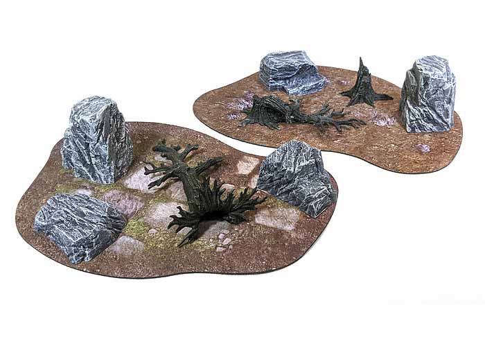 Monster Scenery, Pre-Painted Tabletop Scenery Set: Broken Ground
