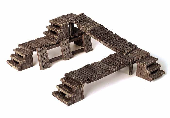 Monster Scenery, Pre-Painted Tabletop Scenery Set: Bridges & Barricades