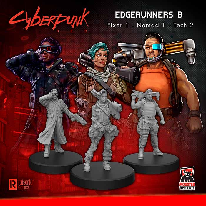 Cyberpunk RED Plastic Miniatures: Edgerunners B - Tech, Nomad, and Fixer