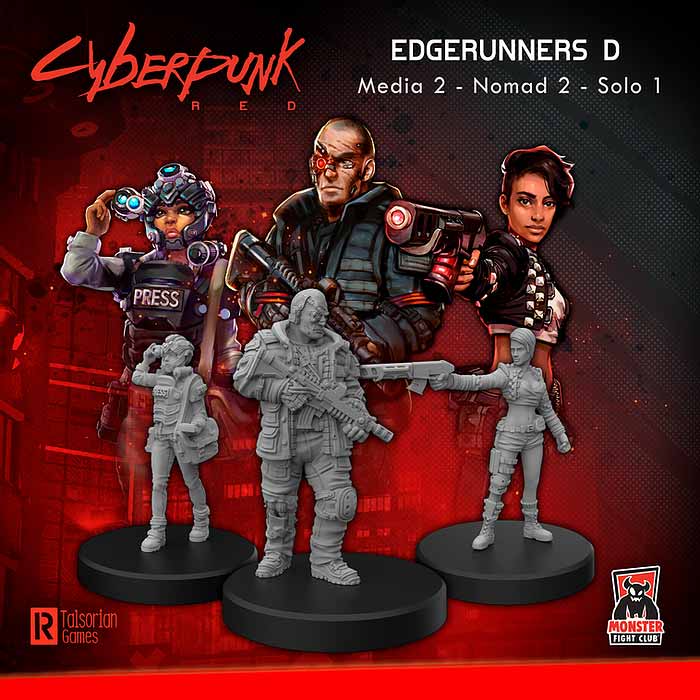 Cyberpunk RED Plastic Miniatures: Edgerunners D - Solo, Nomad, and Media