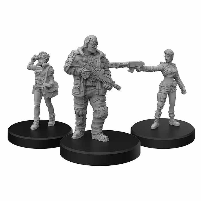 Cyberpunk RED Plastic Miniatures: Edgerunners D - Solo, Nomad, and Media