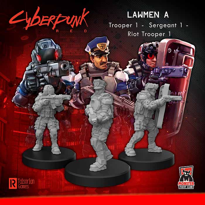 Cyberpunk RED Plastic Miniatures: Lawmen - Command