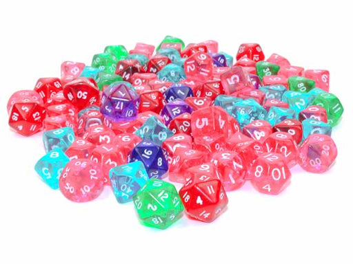 Bag of 100 Mini-Polyhedral Dice - Includes d6, d8, d10, tens d10, d12, and d20