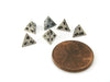 Micro Metal 5mm Silver Colored Chessex Dice, 6 Pieces - D4