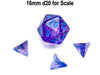 Luminary Nebula 12mm Mini 4 Sided D4 Dice, 6 Pieces - Nocturnal with Blue